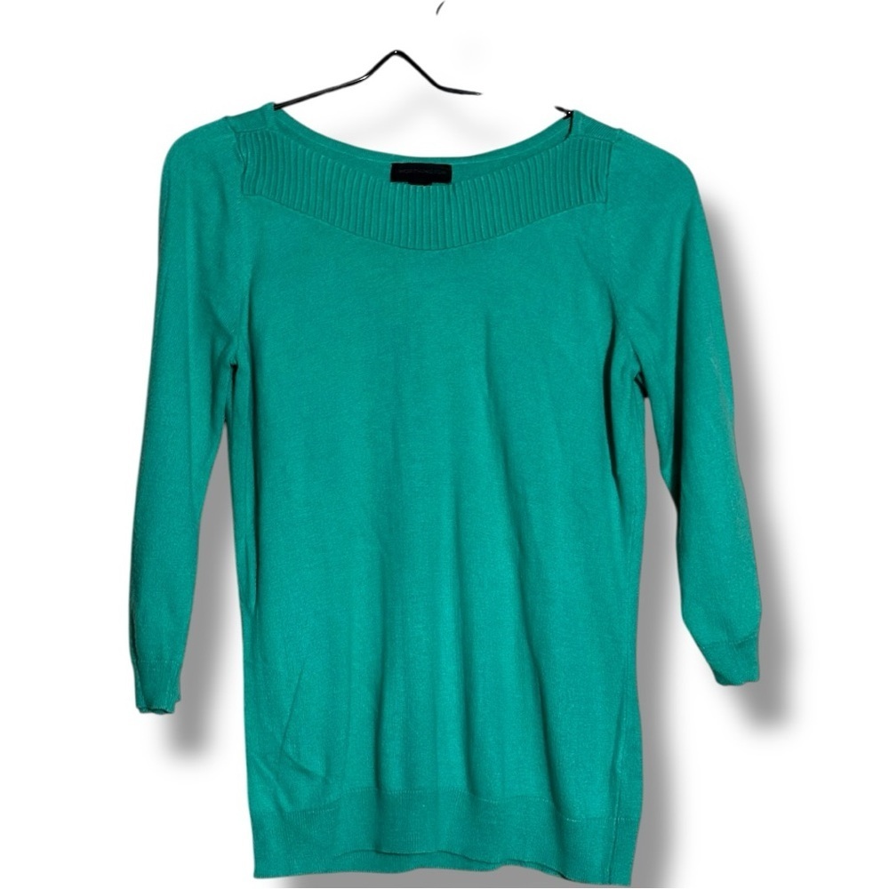 Worthington Teal Knit 3/4 Sleeve Lightweight Spring-y Sweater Top - Picture 12 of 14